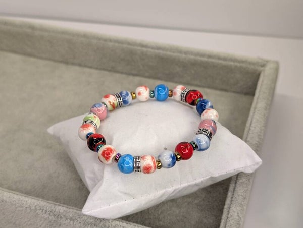 炫彩手工陶瓷珠手鍊 Handmade Porcelain bracelet