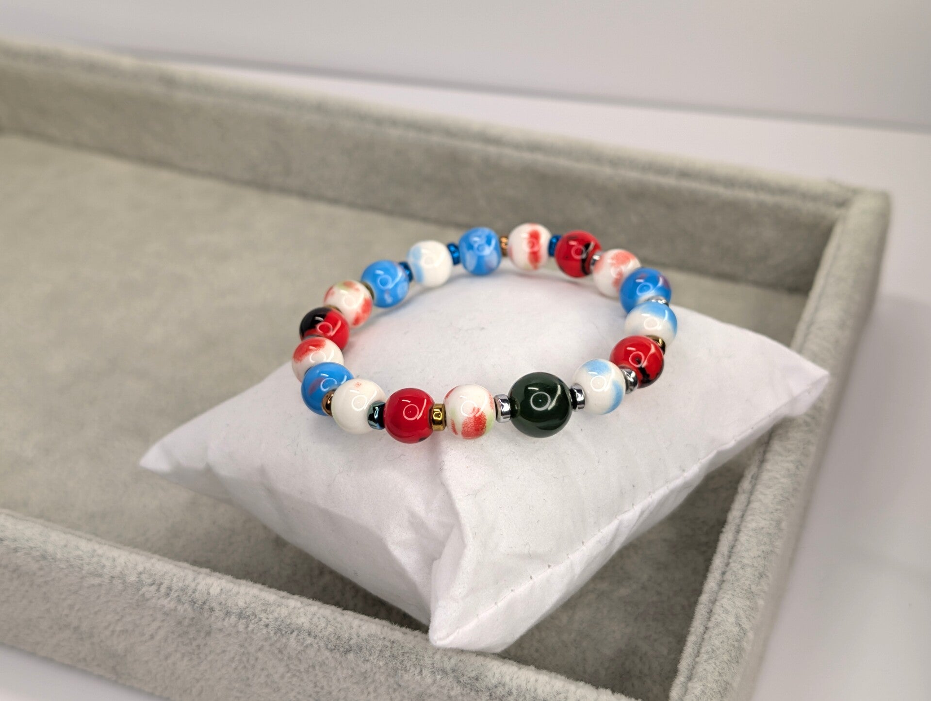 炫彩手工陶瓷珠手鍊 (和田玉) Handmade Porcelain bracelet (Hotan Jade)
