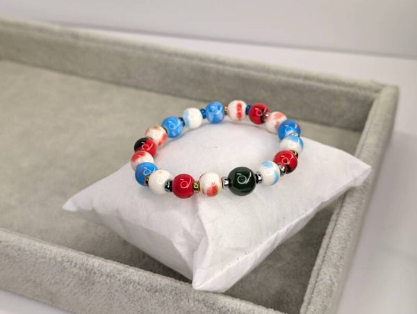 炫彩手工陶瓷珠手鍊 (和田玉) Handmade Porcelain bracelet (Hotan Jade)