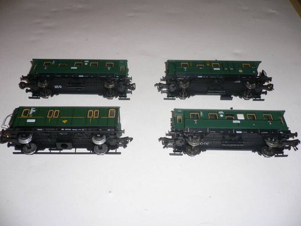 Fleischmann Spur HO 4 Personenwagen der DRG mit Postwagen