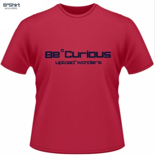 BShirt BeCurious HeatherRed/White