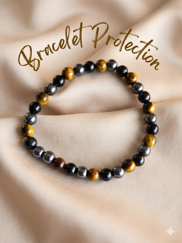 Bracelet triple protection boule 6mm