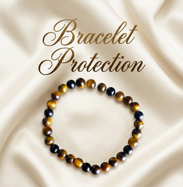 Bracelet protection Oeil du tigre Obsidienne noire