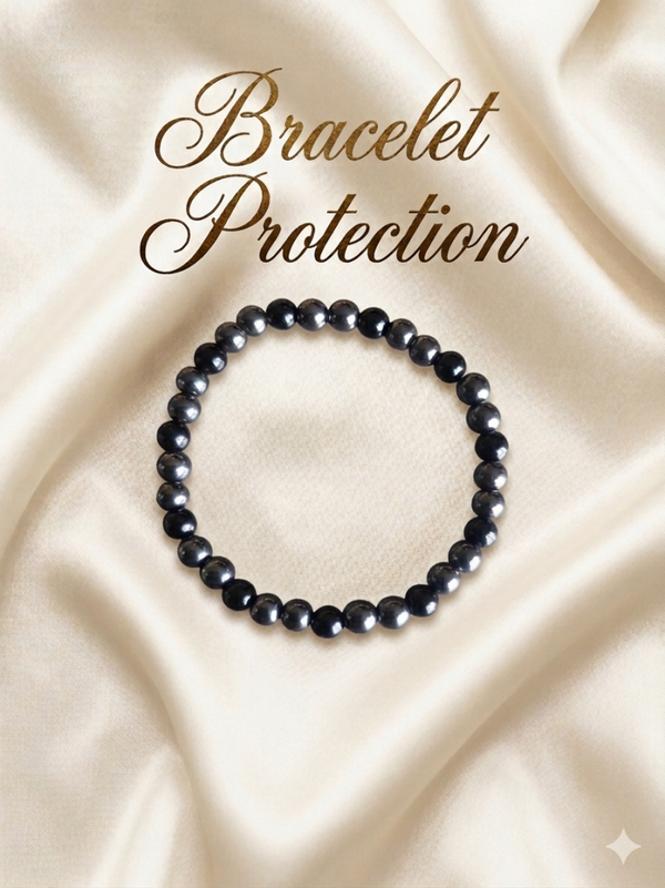 Bracelet protection Hématite Obsidienne noire