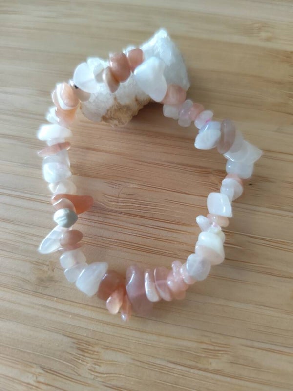Bracelet baroque pierre de lune multicolore