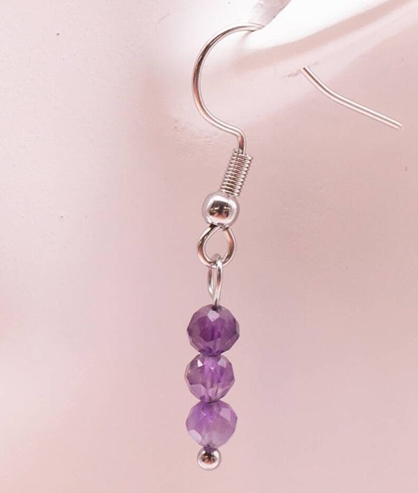Boucles d'oreilles en amethyste