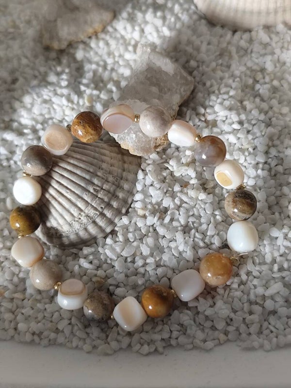 Bracelet Corail & Coquillage – Évasion et Douceur Marine