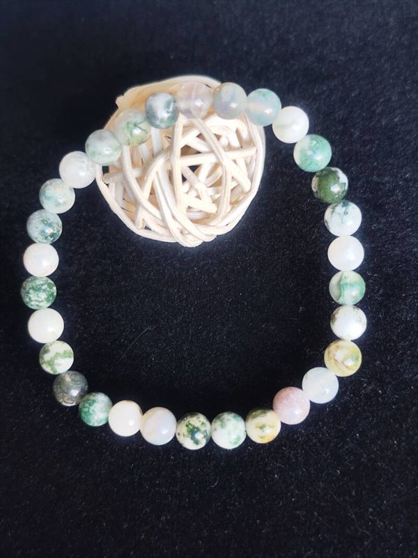 Bracelet Ancrage Agate arbre naturelle 6 mm