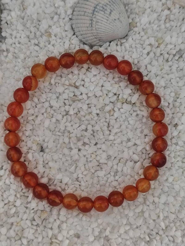 Bracelet Énergie en cornaline naturelle 6 mm