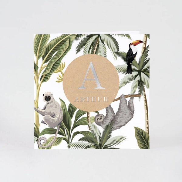Faire-Part Naissance Jungle Amusant avec Animaux