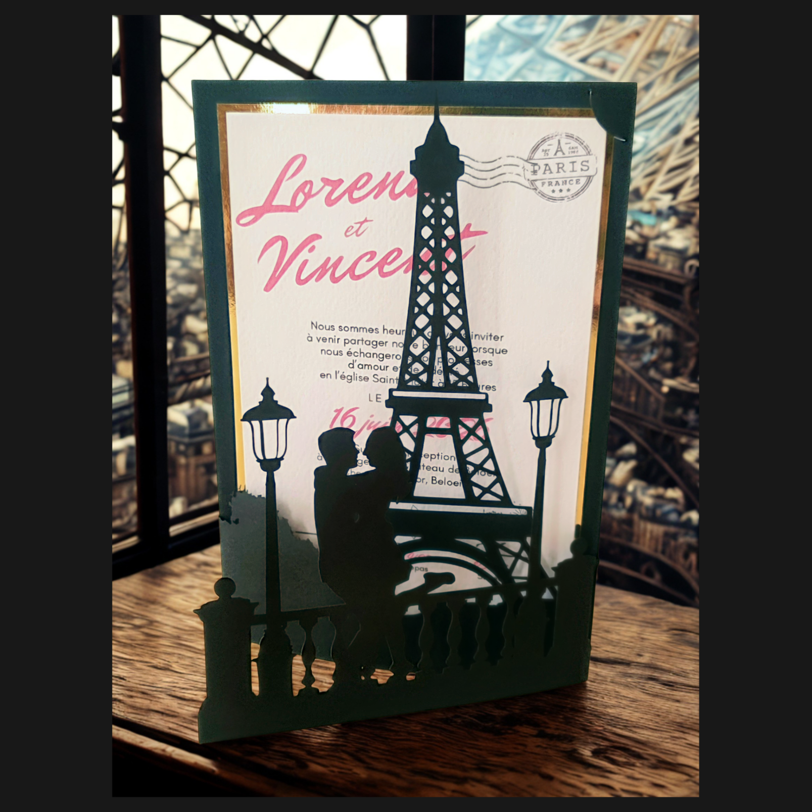 Faire-part thème "Romance à Paris"