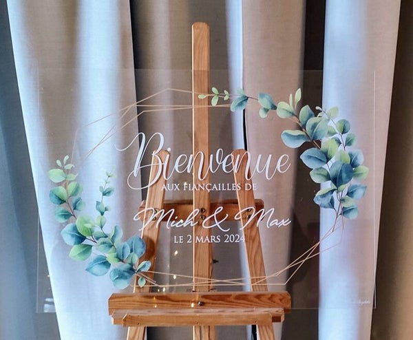 Panneau de Bienvenue Eucalyptus Personnalisé