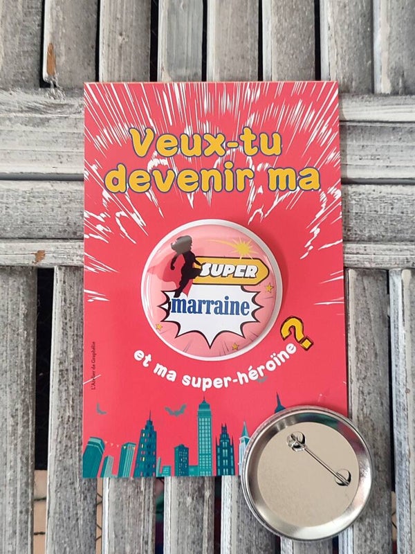 Badge demande Marraine - Ma Super Héroïne
