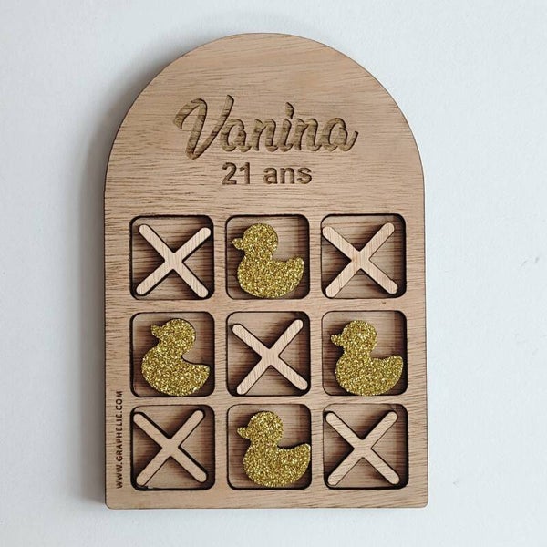 Jeu OXO en Bois Personnalisable
