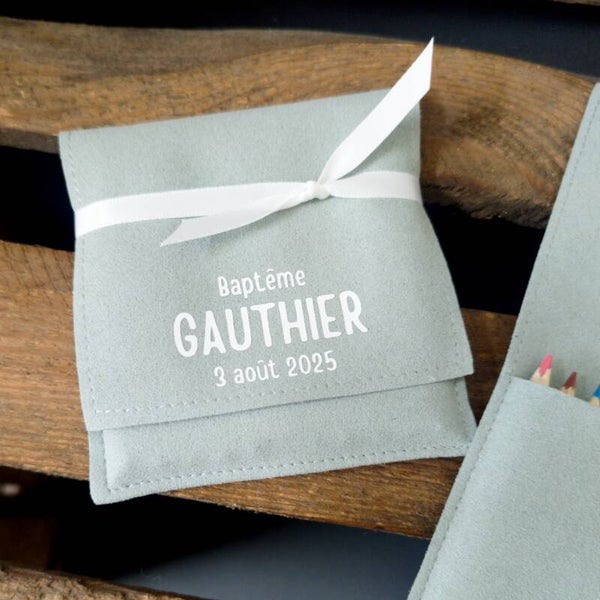 Trousse à Crayons en Daim Personnalisée