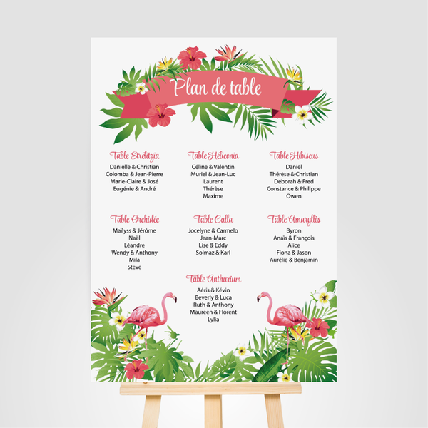 Plan de Table Tropical