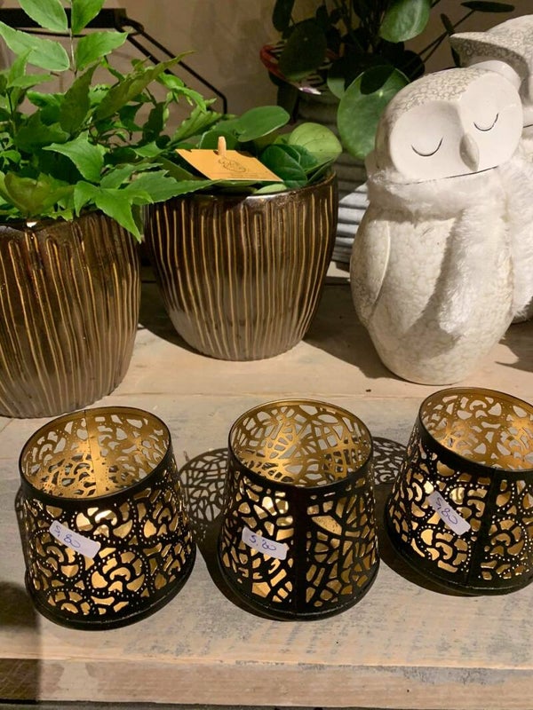 mini zwarte theelicht pot