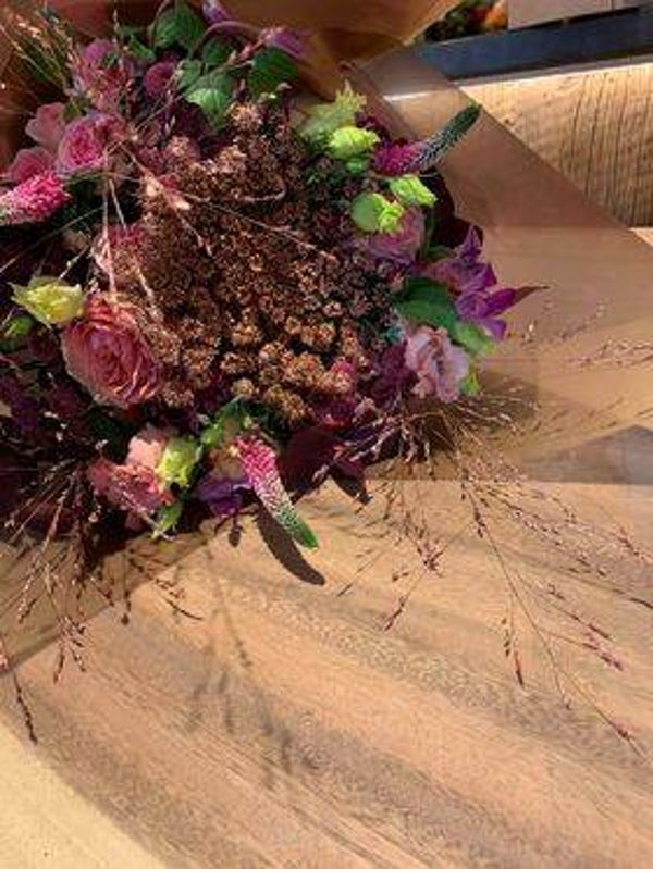 fuchia  koper boeketje