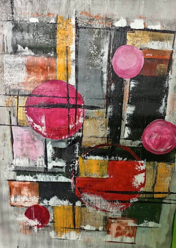 Codice AAA/43 Codice Squares and circles RED 80x60