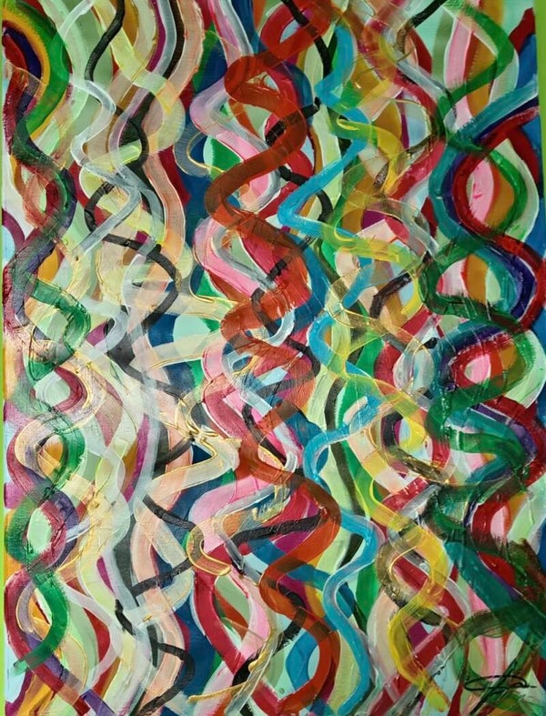 Codice AAA62 Rainbow INTERTWINING OF COLORS 80x60