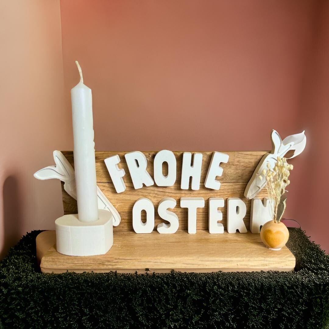 Osterdekoration mit Baumkerzenhalter