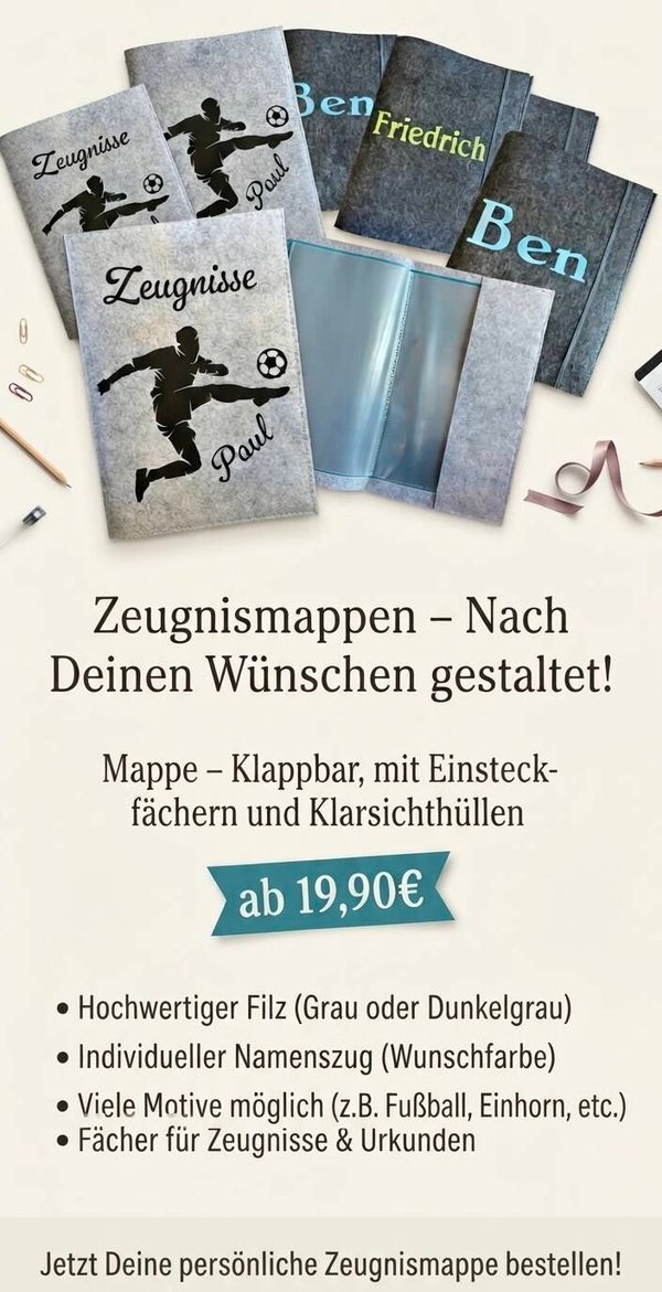 Zeugnismappe personalisiert