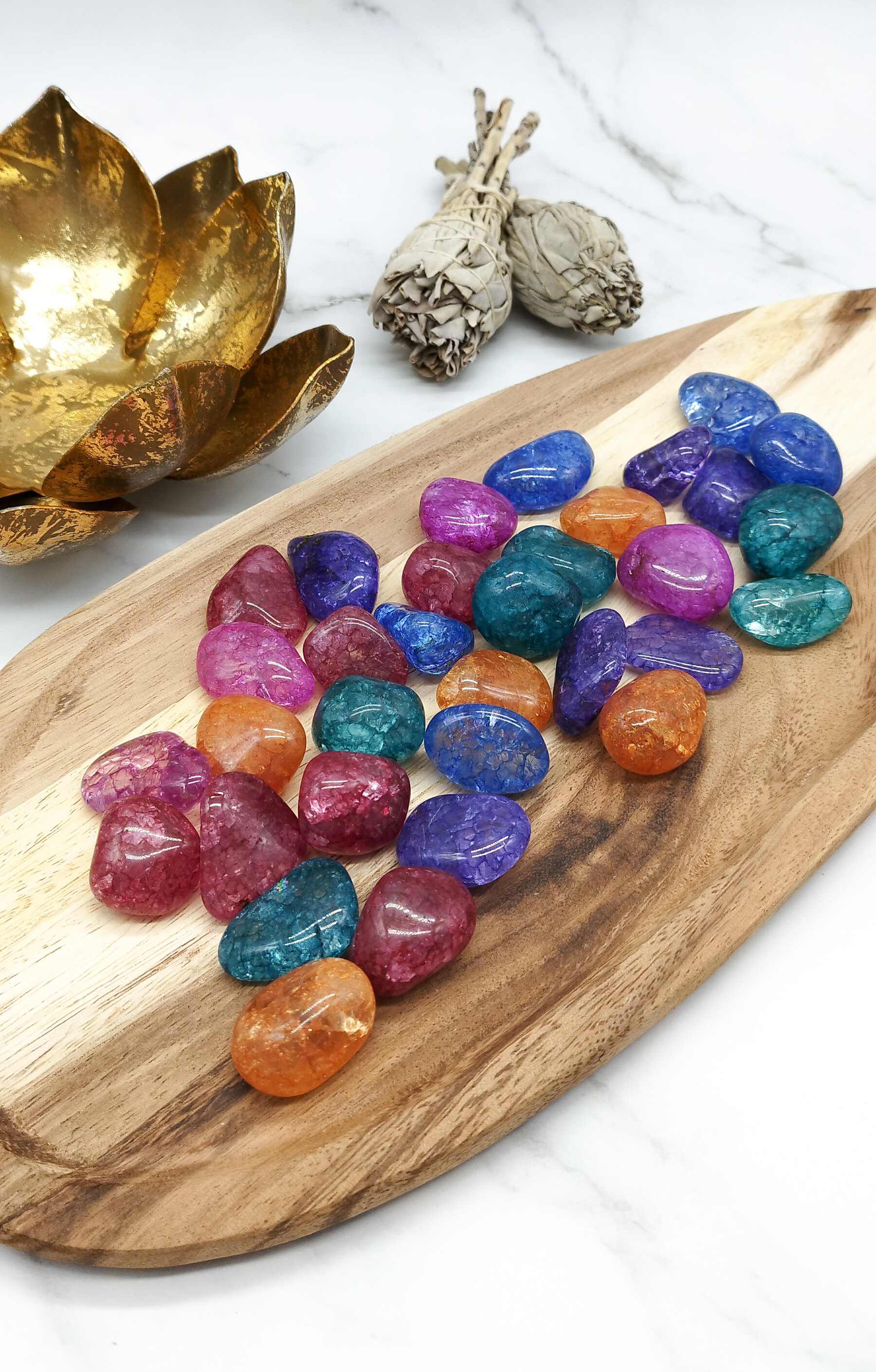 Bergkristall Cracked, gefärbt