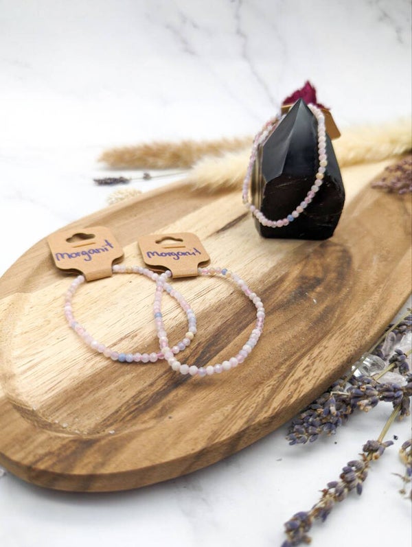 Morganit Armband facettiert, 4mm Kugel