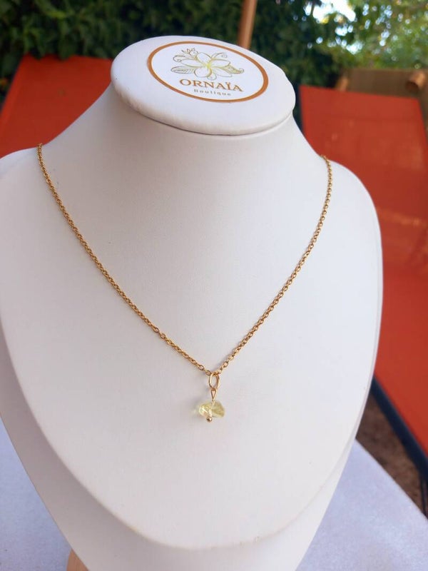 Collier fin couleur or Citrine