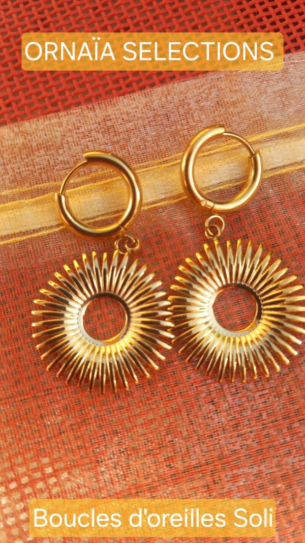 Boucles d'oreilles acier inoxydable doré