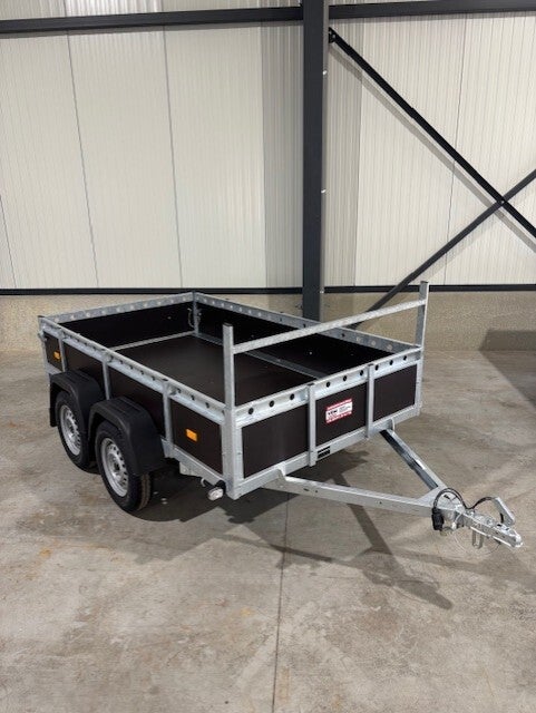 vdm-trailer dubbel assen hout / aluminium ongeremd