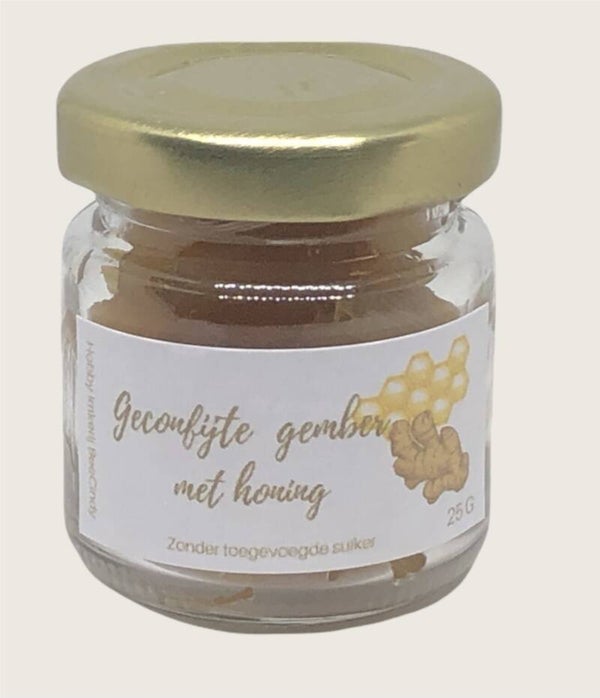 Gekonfijte Gember stukjes met Honing Zonder suiker !