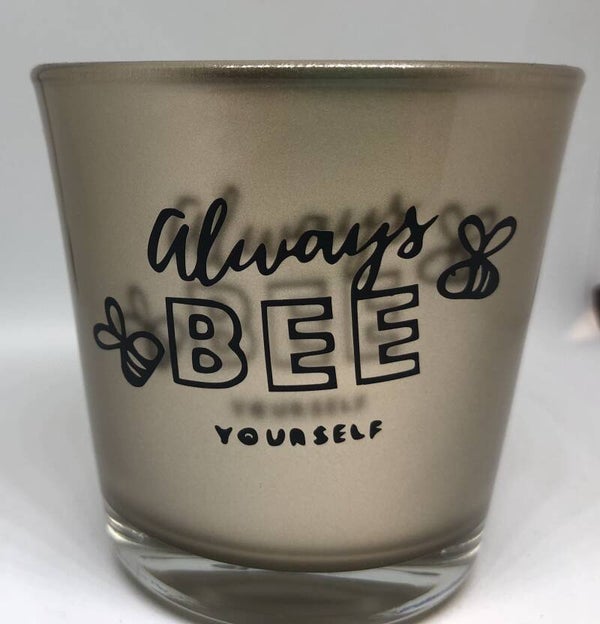 Cadeau (04) - Theelicht houder met spreuk en theelicht 100% bijenwas