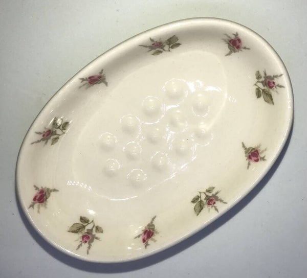 Zeepschaal ovaal met roosjes (klein)