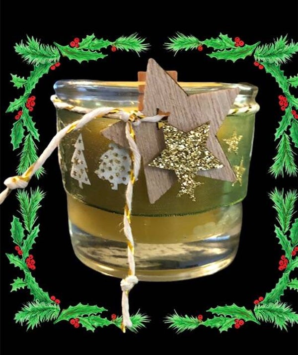 Kaars in glas met houten lont