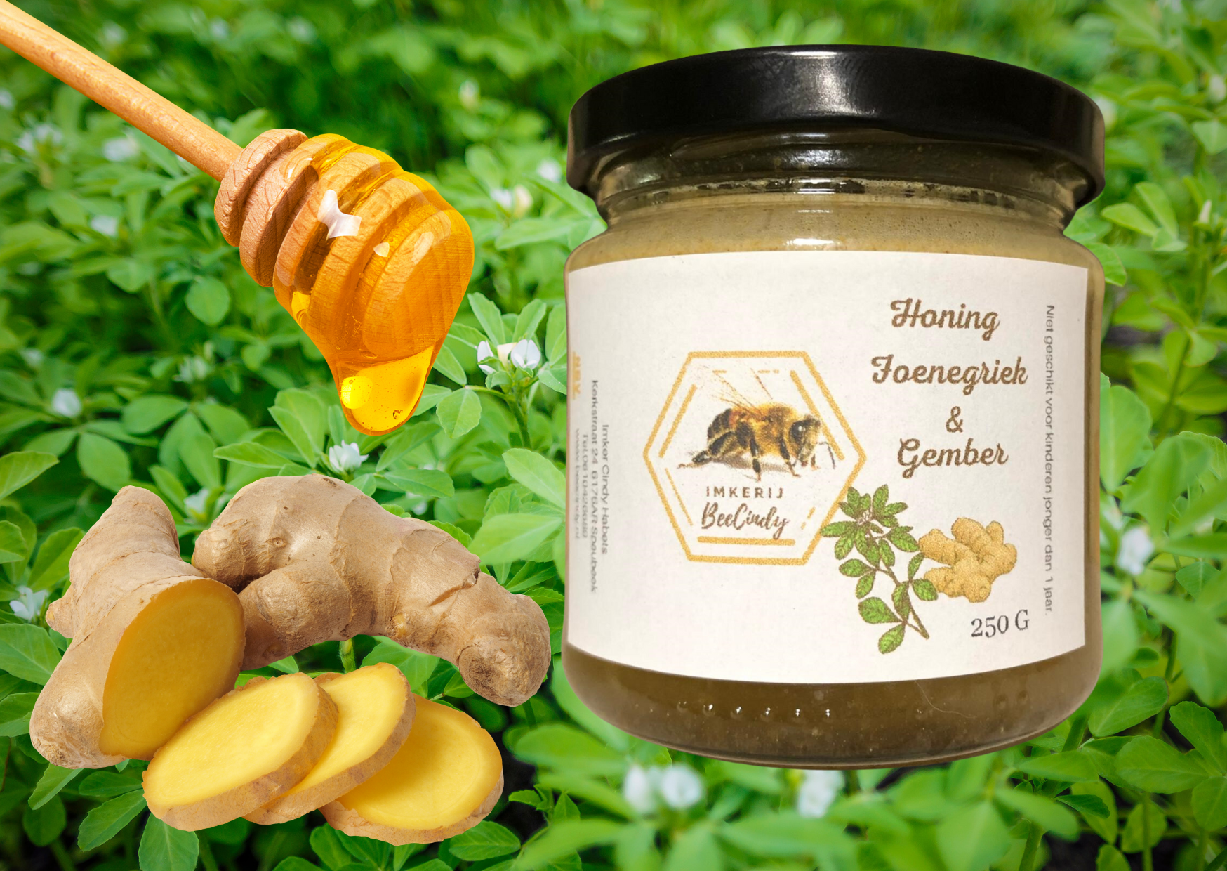 NIEUW Honing Foenegriek & Gember