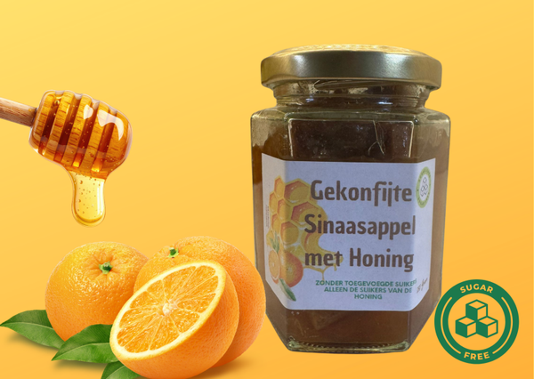 NIEUW Gekonfijte Sinaasappel partje met honing