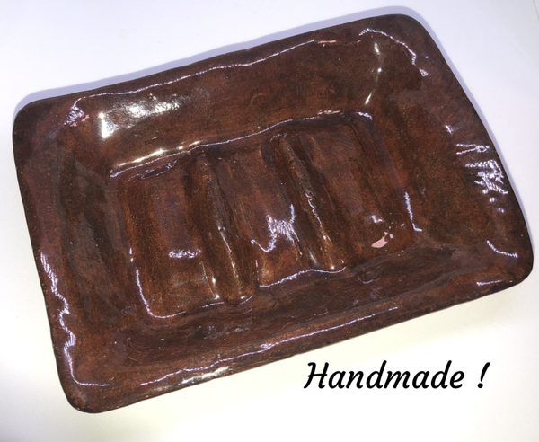 Keramieken zeepschaal  'Handmade' div. Kleuren