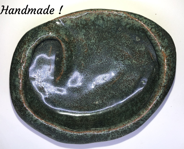 Keramieken zeepschaal  Ovaal  'Handmade' div. Kleuren