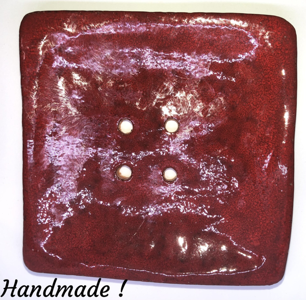 Keramieken zeepschaal  XL 'Handmade' div. Kleuren