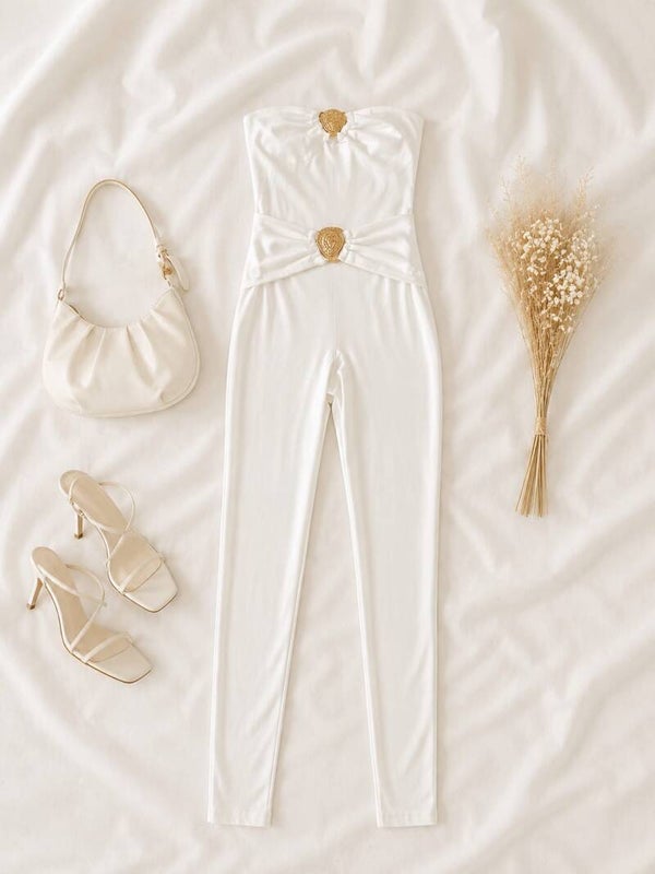 Combinaison blanche chic bustier ✨