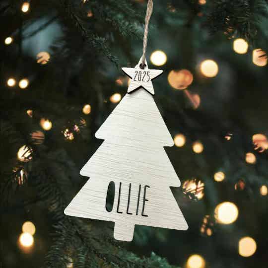 Houten kerstbal | Kerstboom met naam