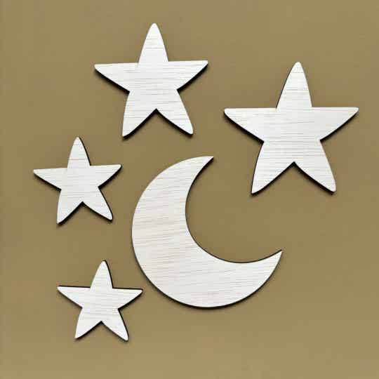 Wanddecoratie | Set - Maan Sterren