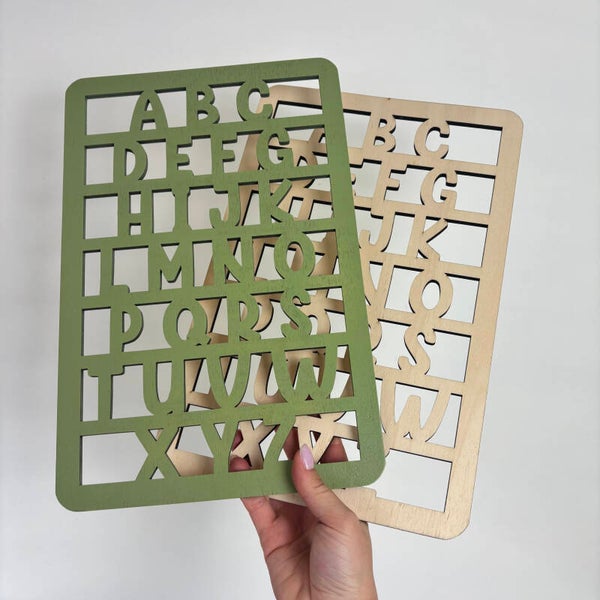 2x houten wanddecoratie Alfabet - SALE