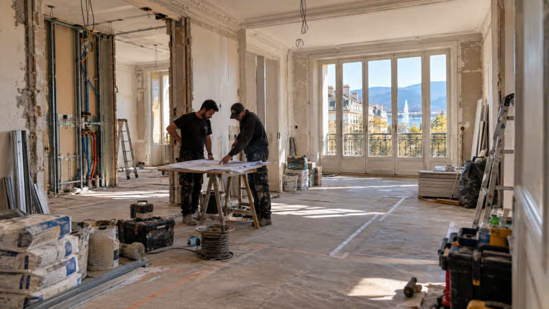 Rénovation complète clé en main à Genève avec coordination des travaux