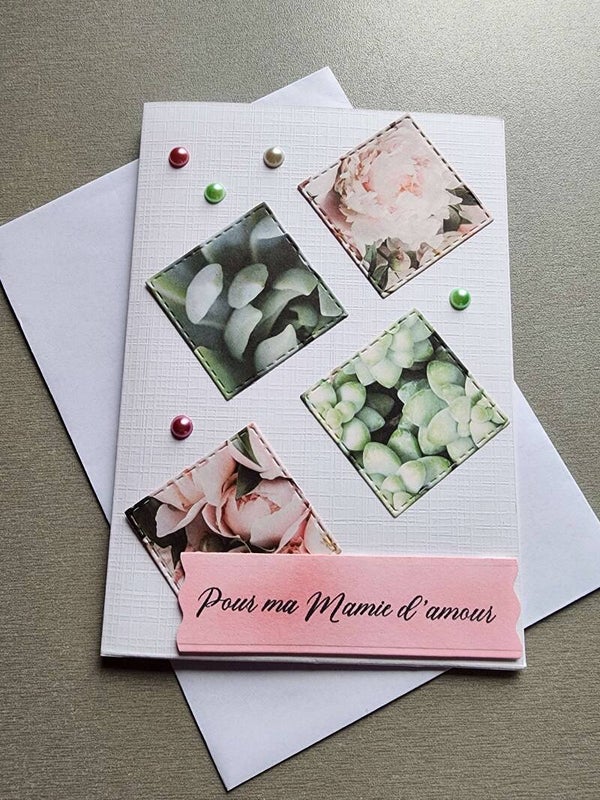 Carte Fêtes des grand-mères floral (2 modèles)