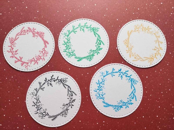 Etiquette ronde Noël 2024 (lot de 5)