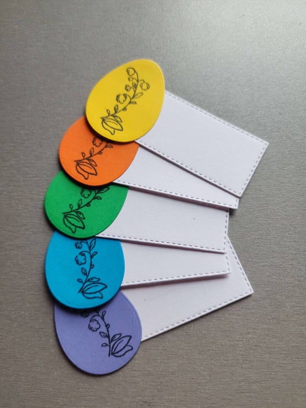 Etiquette Œuf fleuri (lot de 5)