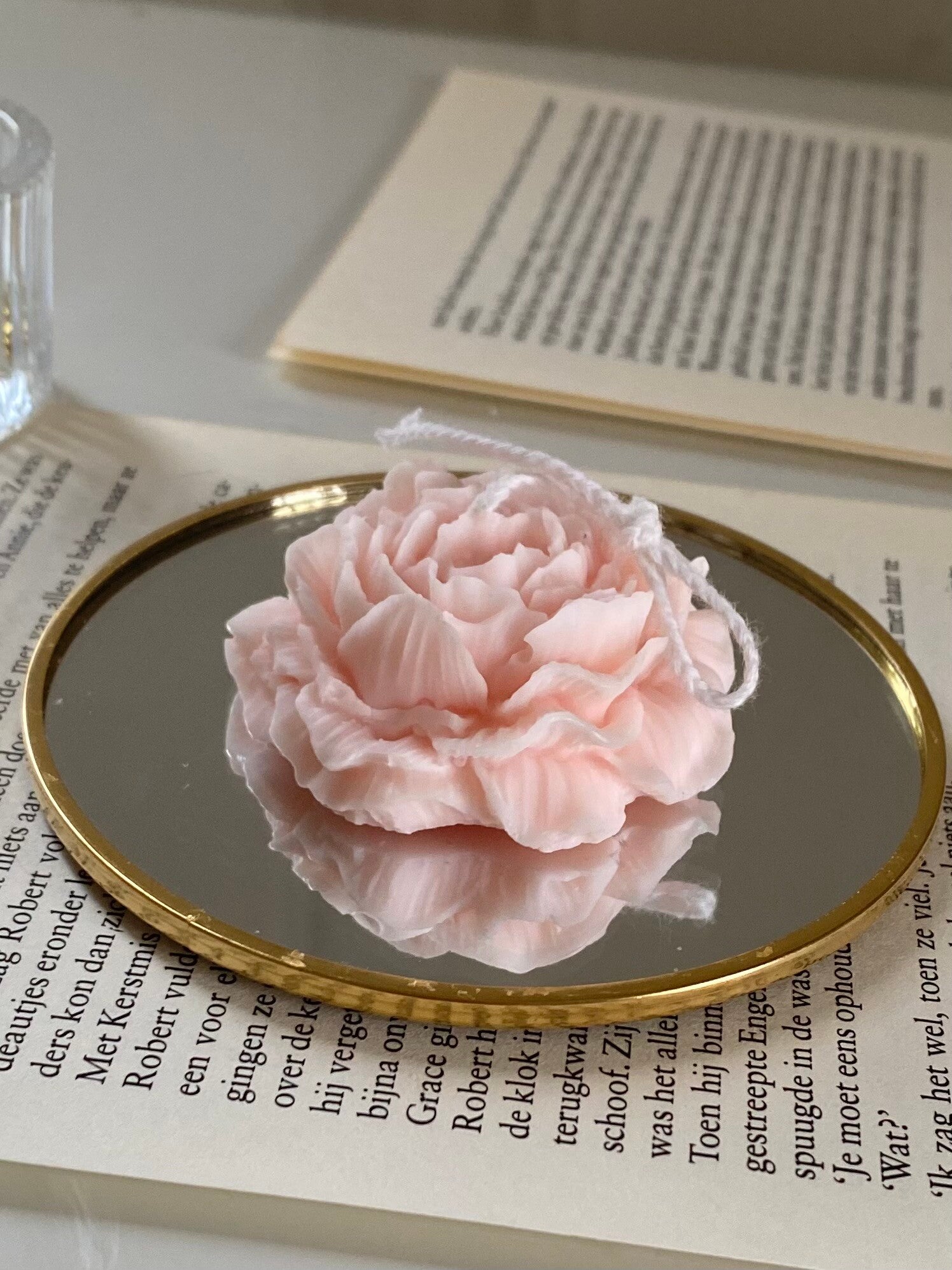 Peonie rose candle S