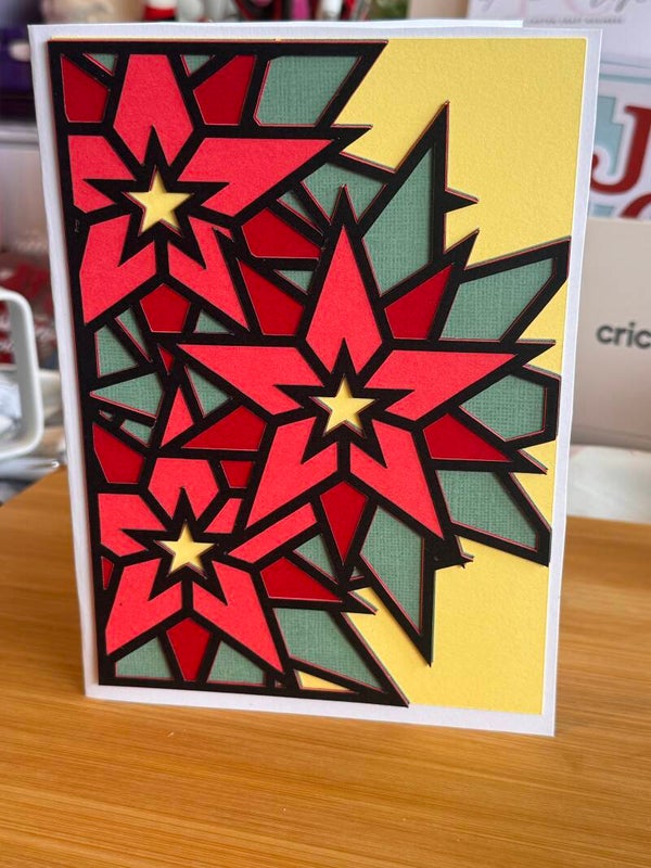 🎄🌺Poinsettia Christmas card